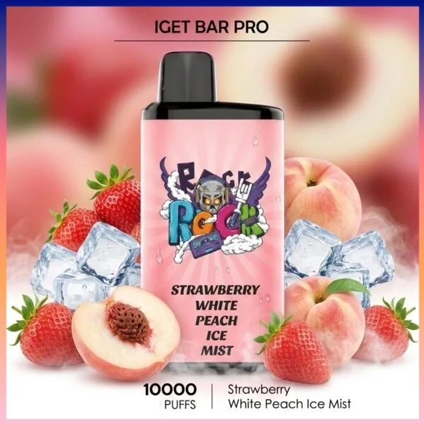 27c89009-b475-4007-9d20-b433f4d533ea-600x600-1.webp IGET Bar Pro Strawberry white peach ice mist 10000 Puffs - Image 1